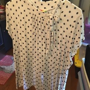 ModCloth navy polka dot top